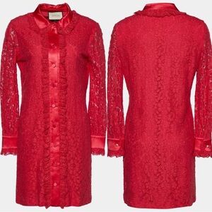 Gucci Lace Collared Cluny Mini Dress 36/US 4